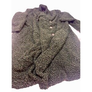 Ellos WOMENS Hunter Green TEDDY BEAR SHERPA COAT FAUX FUR JACKET PLUS SZ 28 Long